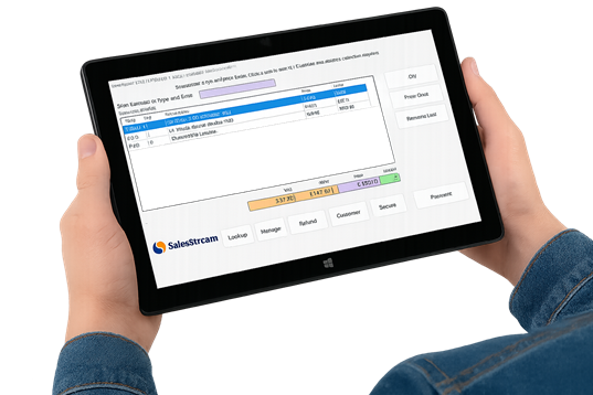 SalesStream EPOS Software on a Windows 11 tablet PC